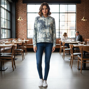 Women's So Blue White Tie-Dye Cozy Sweatshirt M